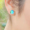 Leightworks Crystal Stud Earrings 5mm Polished Aqua